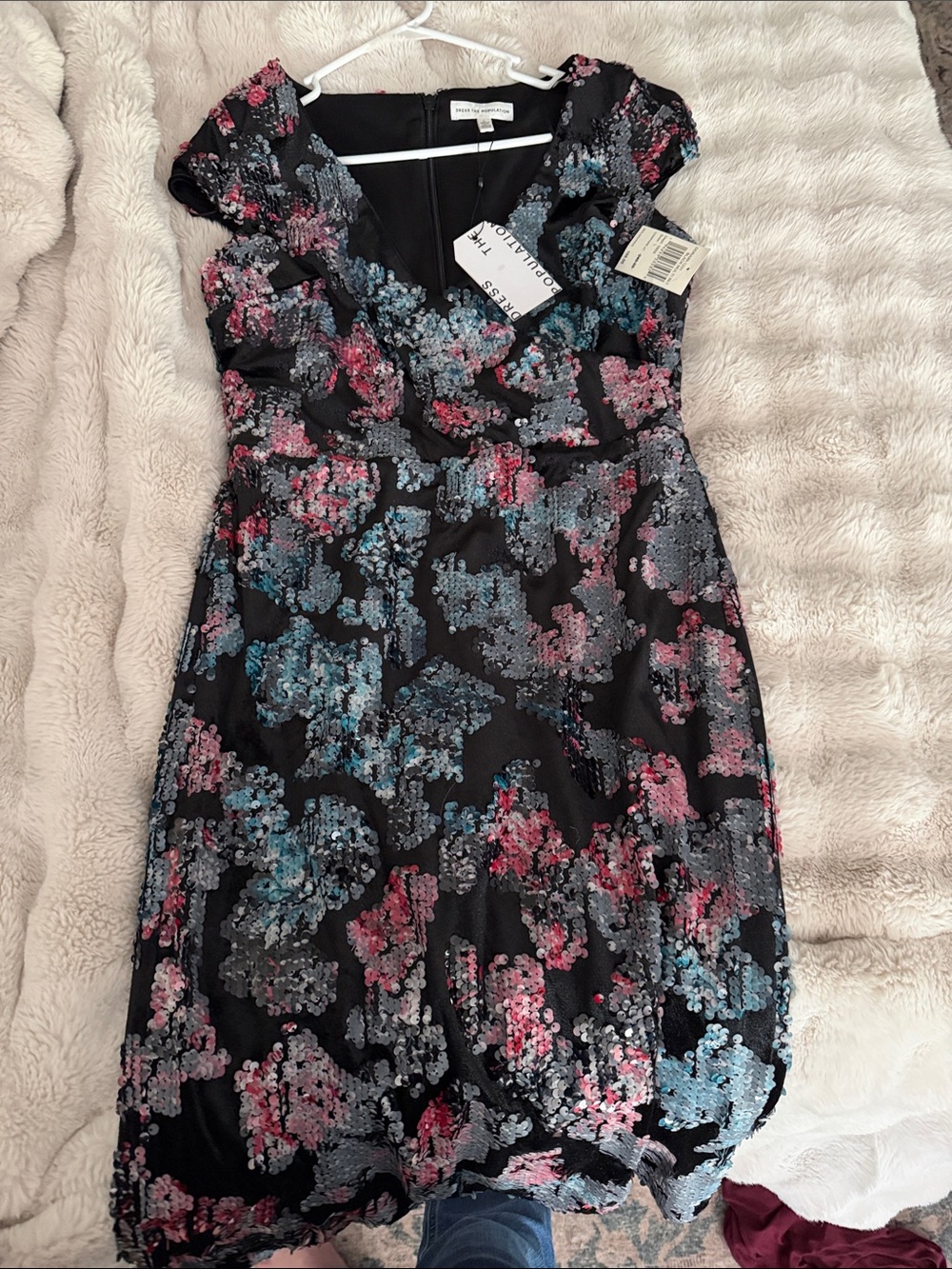 NWT Dress the Population Jaleah Sequin Dress L - Picture 2 of 2